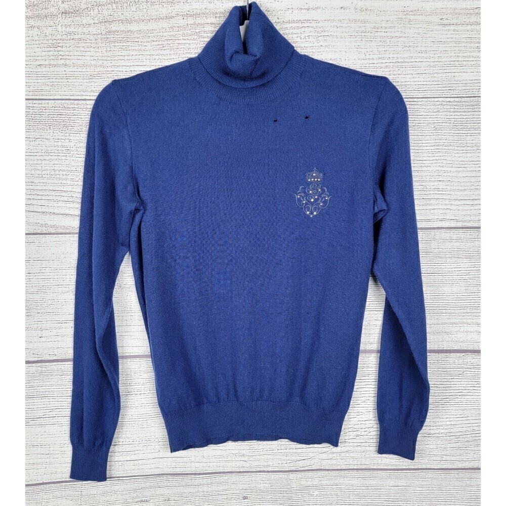 PAUL & Shark Yachting Wool and Cashmere Embroidered Logo Sweater Blue Small